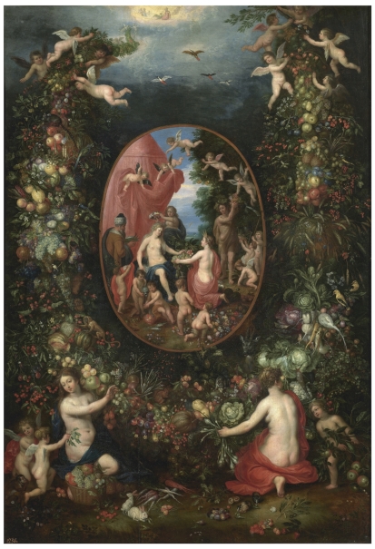 Cibeles y las Estaciones dentro de un festón de frutas - Colección