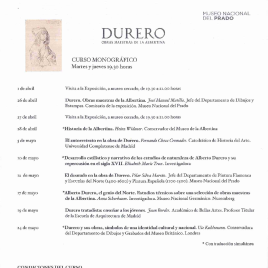 Durero [Recurso electrónico] : obras maestras de la Albertina : curso monográfico / Museo Nacional del Prado.