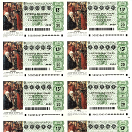 Capilla de billete de Lotería Nacional para el sorteo de 6 de enero de 2005